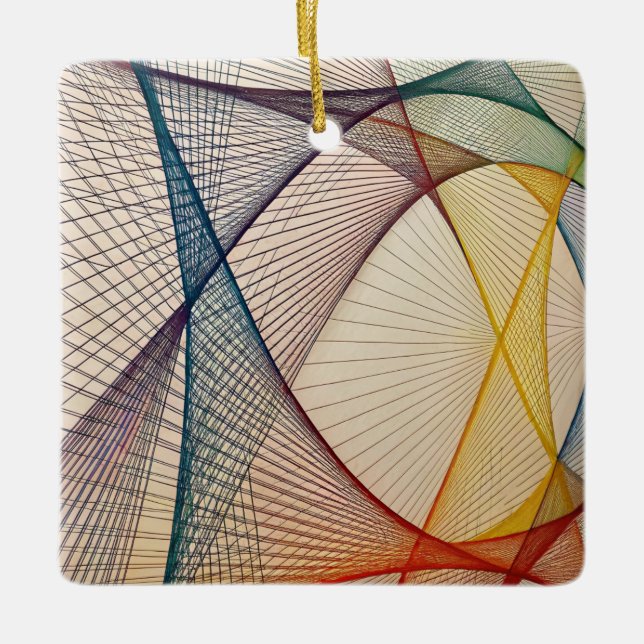 Geometric Abstract Holiday Ornament (Front)