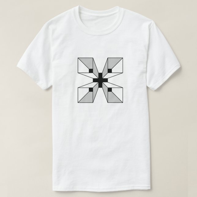 Geometric Abstract Letter X Monogram T-Shirt (Design Front)