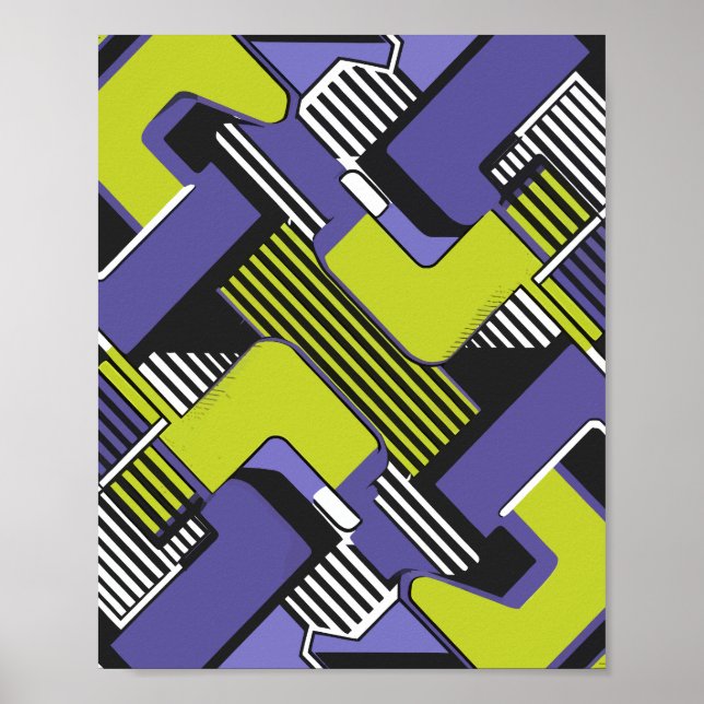 Geometric Abstract Lines and Shapes Poster (Front)