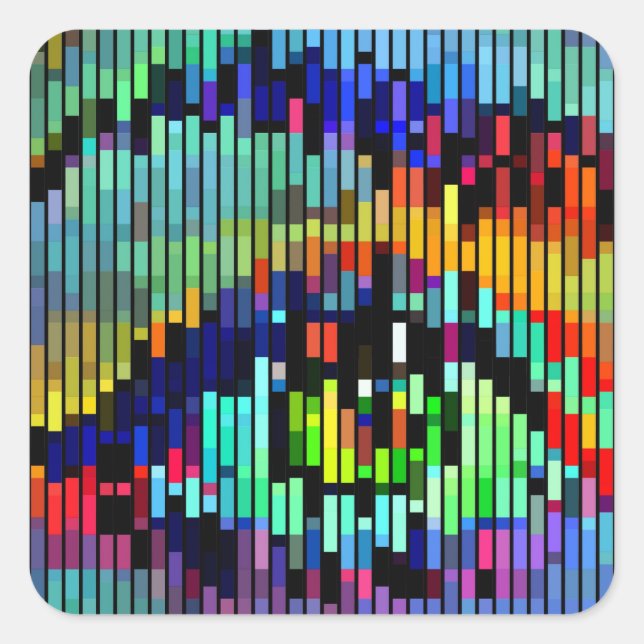 Geometric Abstract Lines womans eye Original Art  Square Sticker (Front)