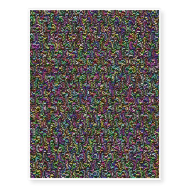 Geometric Abstract Mosaic Art Temporary Tattoos (Front)