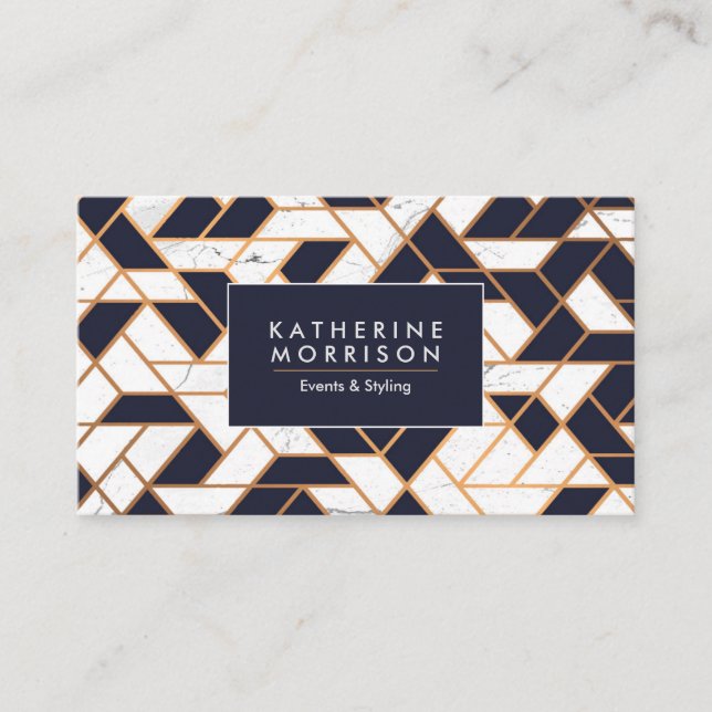 Geometric Abstract Mosaic Business Card (Front)