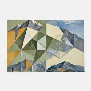 Geometric Abstract Mountain Landscape Doormat
