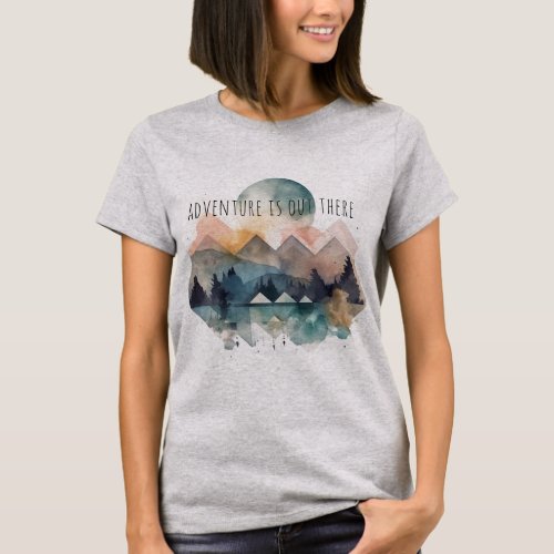 Geometric abstract mountain women t_shirt