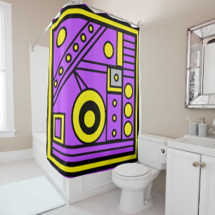 Geometric Abstract Pattern Bold Pop Shower Curtain
