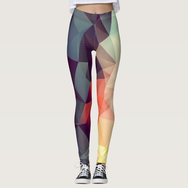 Geometric Abstract Pattern Leggings (Front)