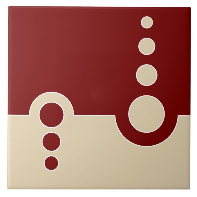 Geometric, abstract pattern, modern, circles ceramic tile (Front)