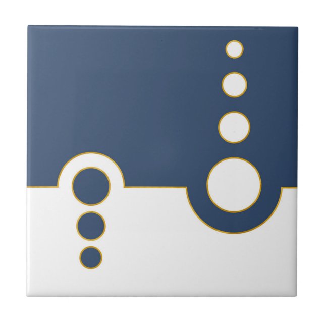 Geometric, abstract pattern, modern, circles ceramic tile (Front)