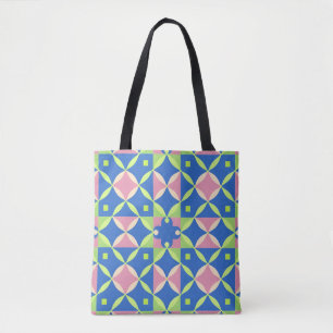 🔷 Geometric Abstract Pattern Modern Minimalist  Tote Bag