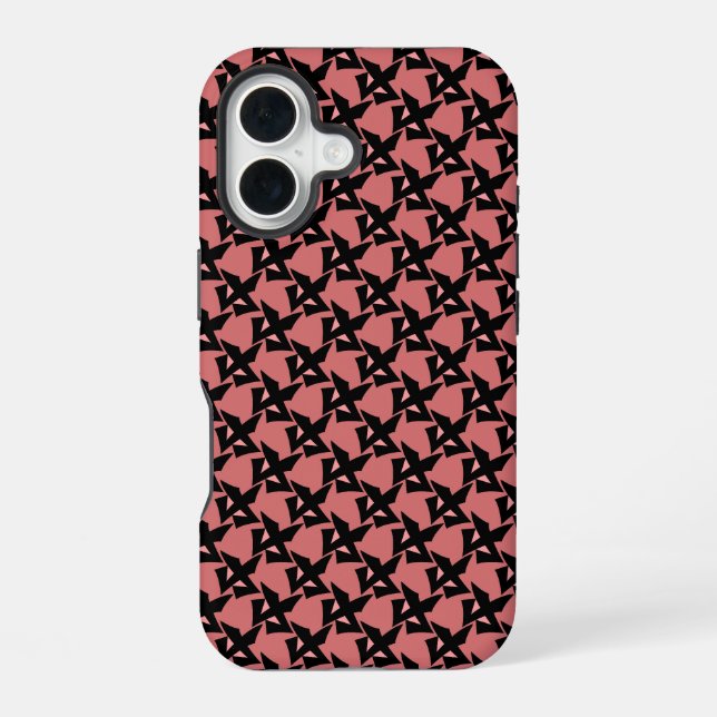 Geometric abstract pattern retro terracotta brown iphone case (Back)