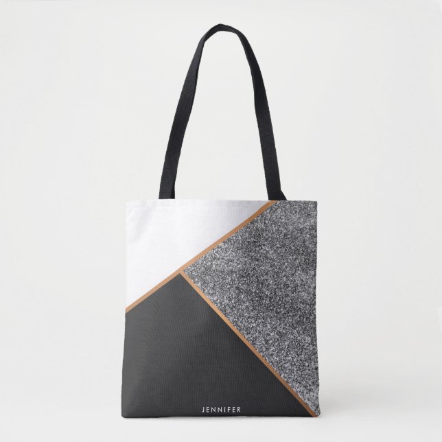 Geometric Abstract Pattern Tote Bag (Front)