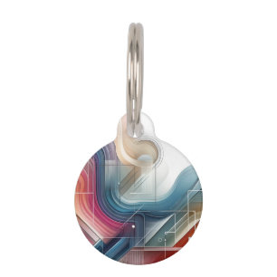 Geometric Abstract Pet Tag – Gradient Design