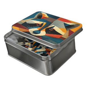 Geometric Abstract Raccoon Puzzle
