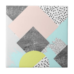 Geometric Abstract Scandi Design Ceramic Tile