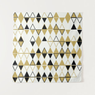 Geometric abstract seamless pattern of colored sha tapestry