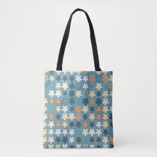 Geometric abstract seamless pattern of colored sha tote bag
