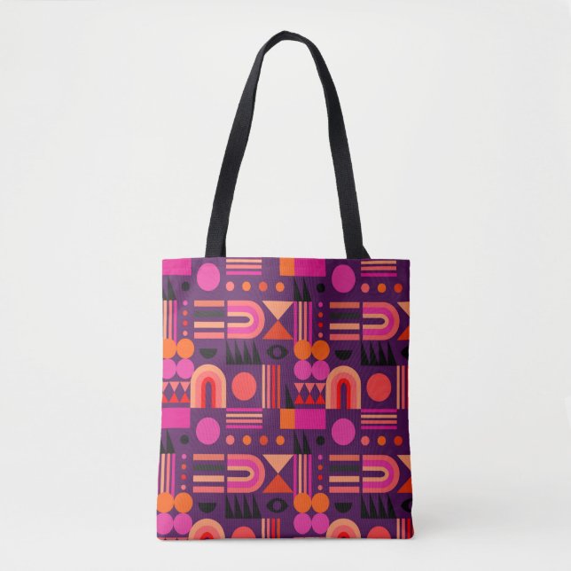 Geometric abstract seamless pattern with shapes of tote bag (Front)
