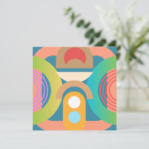 Geometric Abstract Shapes - Mid Century Thank You Card