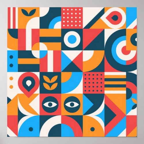 Geometric Abstract Shapes Poster
