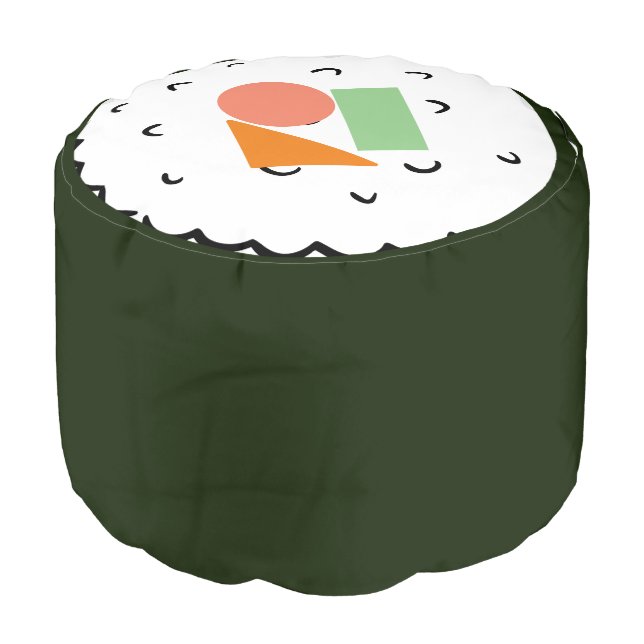 Geometric Abstract SushiAbstract Sushi Pattern  Pouf (Angled Front)