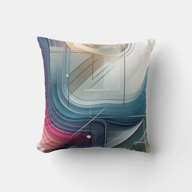 Geometric Abstract Throw Pillow (Front)