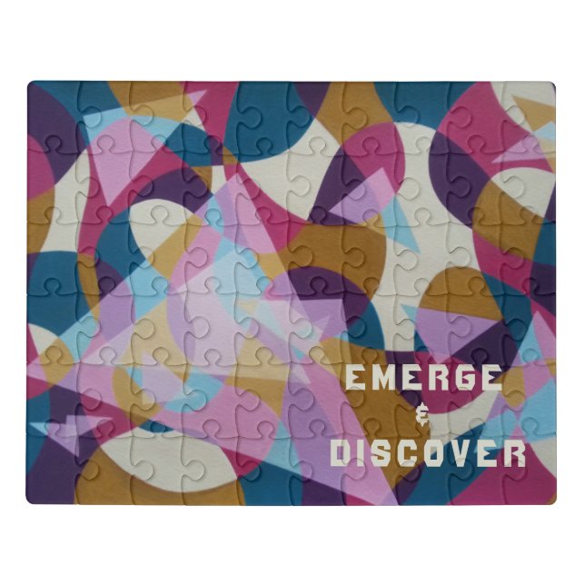 Geometric Abstract Triangle 3-D Optical Illusion Jigsaw Puzzle (Puzzle Horizontal)