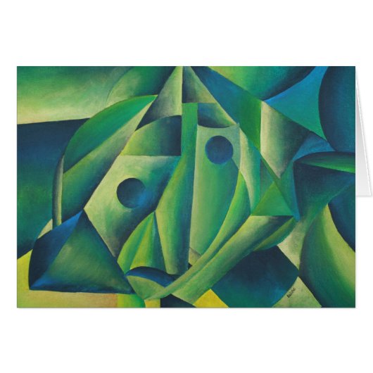 Geometric Abstract Village Woman And Headscarf (Front Horizontal)