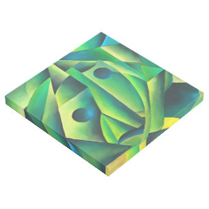 Geometric Abstract Village Woman And Headscarf Gallery Wrap