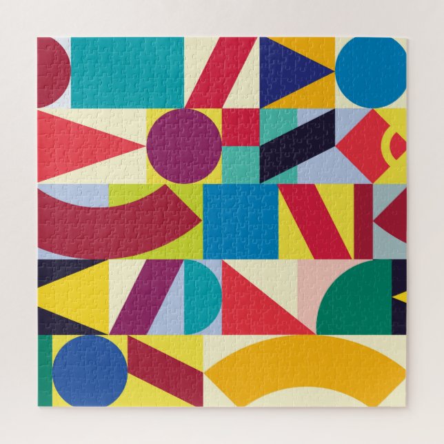 Geometric Abstract: Vintage Seamless Pattern. Jigsaw Puzzle (Vertical)