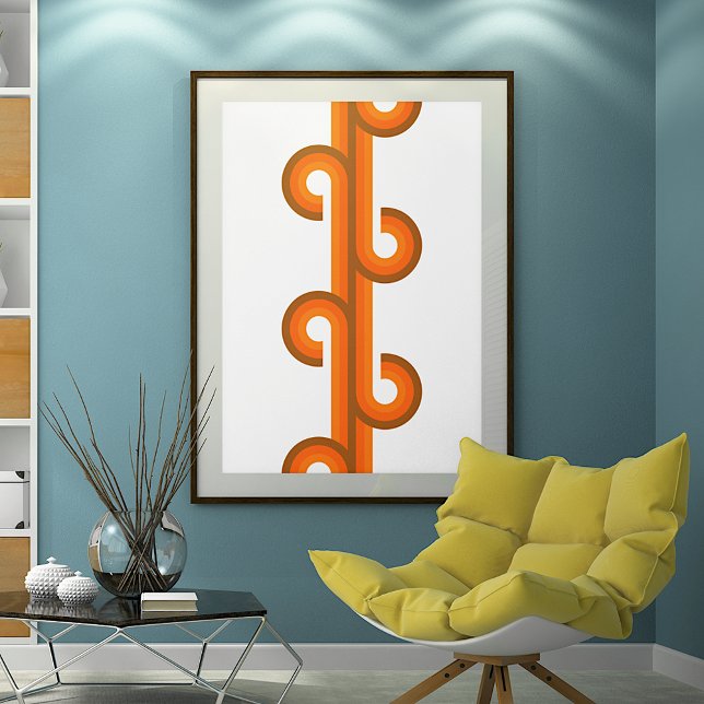 Geometric Abstract Wave Stripes Fusion Art Pattern Poster (Creator Uploaded)