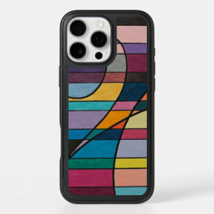 Geometric Abstract with Bold Stripes and Curves iPhone 16 Pro Max Case