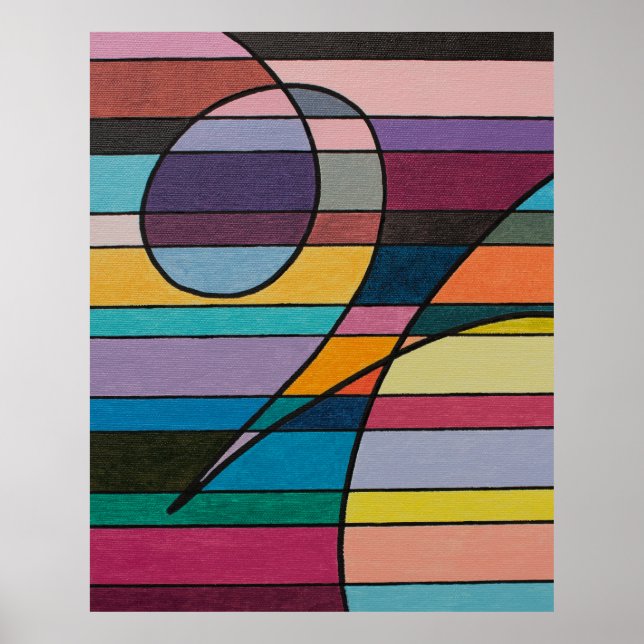 Geometric Abstract with Bold Stripes and Curves Poster (Front)