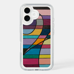 Geometric Abstract with Bold Stripes and Curves iPhone 16 Case