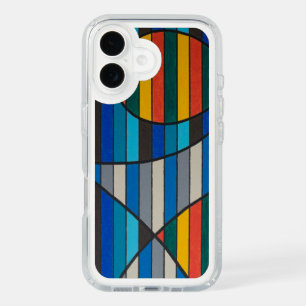 Geometric Abstract with Bold Stripes and Shapes iPhone 16 Case