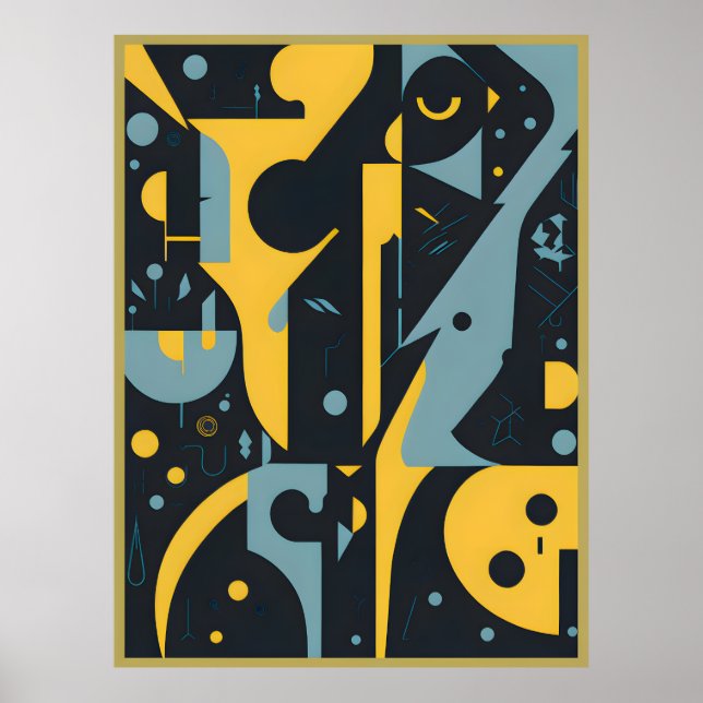 Geometric Abstraction: Bold Shapes, Vibrant Design Poster (Front)