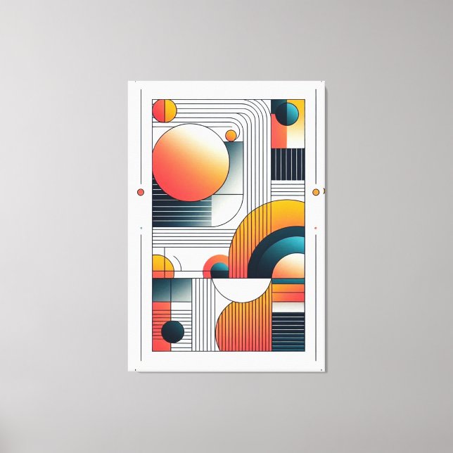 Geometric Abstraction in Bold Colors Canvas Print (Front)