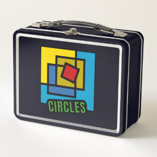 Geometric Abstraction Made of Colorful Squares Metal Lunch Box