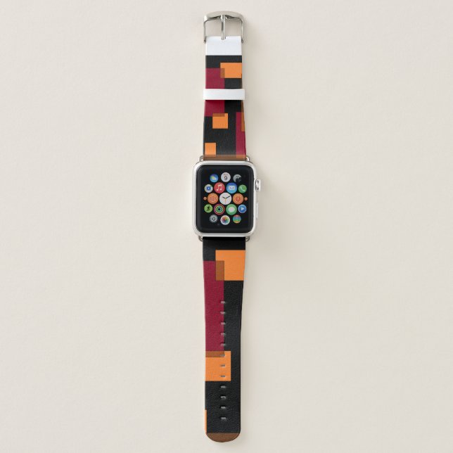 Geometric Abstraction Red Orange Brown Black  Apple Watch Band (Front)