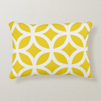 Geometric Accent Pillow - Lemon Yellow Pattern