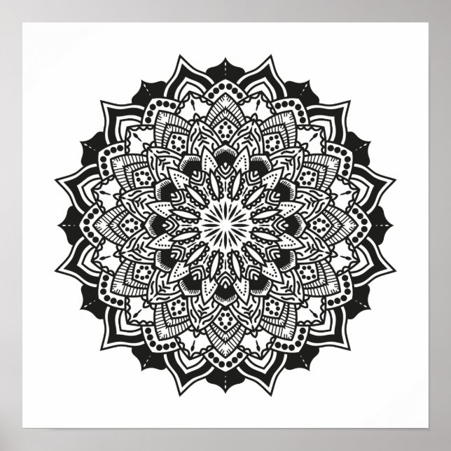 Geometric Adult Coloring Mandala Poster (Front)