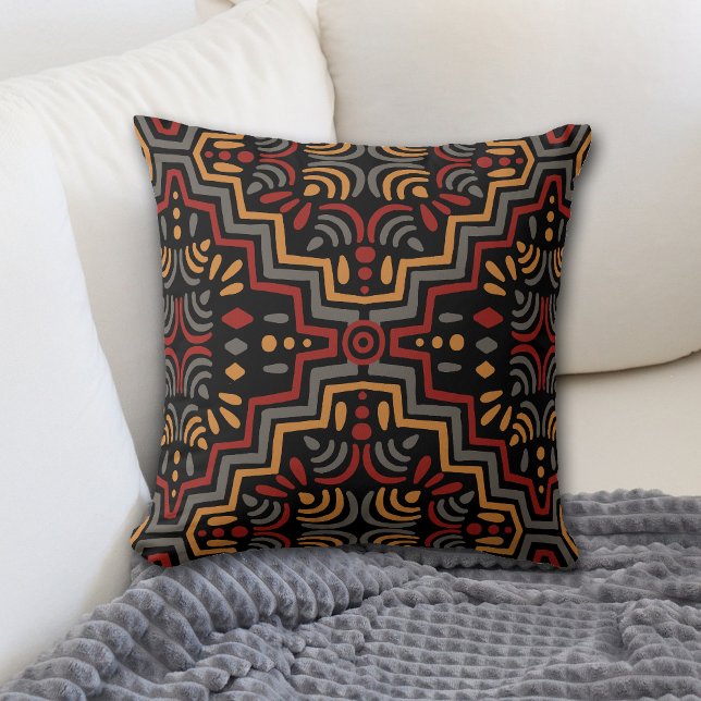Geometric African Pattern Throw Pillow (Creator Uploaded)