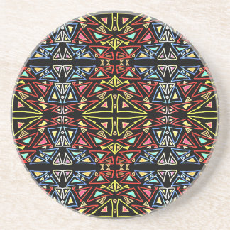 Geometric Alien Tech Multicolor Pattern Coaster