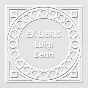 Geometric Alternating Circle Bookplate Embosser