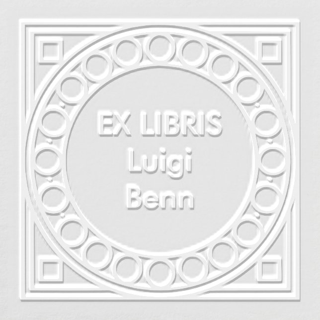 Geometric Alternating Circle Bookplate Embosser (Design)