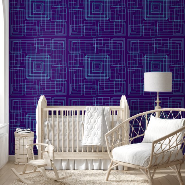 Geometric and abstract blue design wallpaper  (Kids)