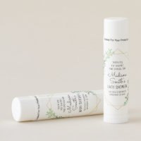 Geometric and Greenery Baby Shower Party Favor Lip Balm