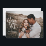 Geometric and script wedding photo save the date<br><div class="desc">Geometric and script wedding photo save the date. Background color can be changed. Modern take on rustic wedding with script handwriting.</div>
