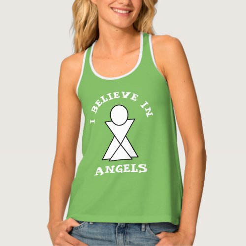 Geometric Angel Heart Chakra Green Name Tank Top