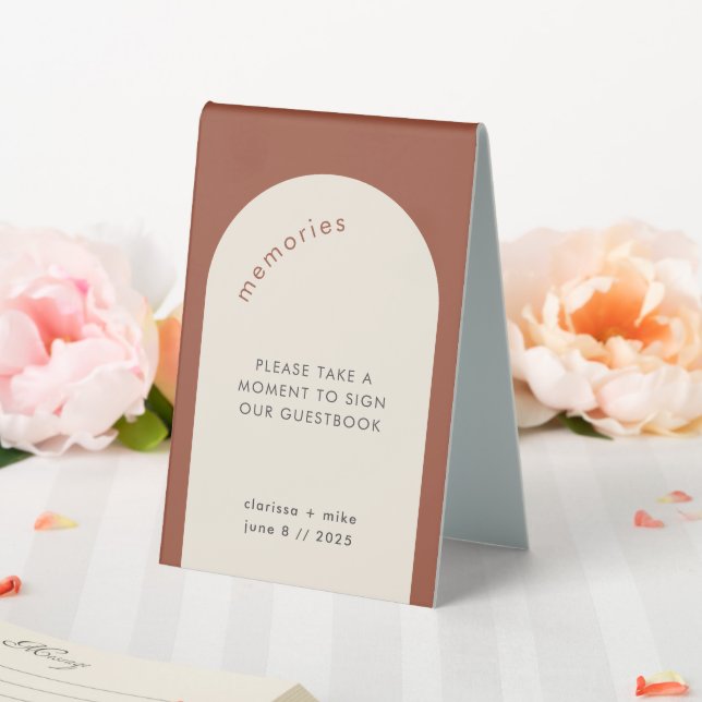 Geometric Arch Terracotta Please Sign Guestbook (In SItu (Wedding))