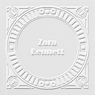 Geometric Architectural Name Seal Embosser